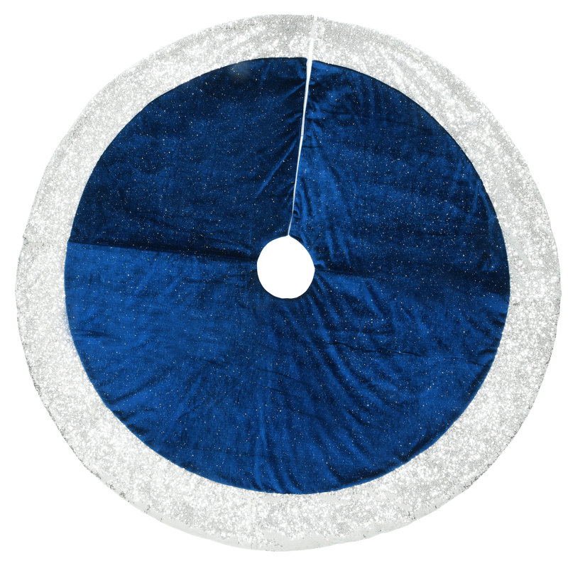 Jupe d'arbre bleu marine et argentée de la collection National Lights Company National Tree Company