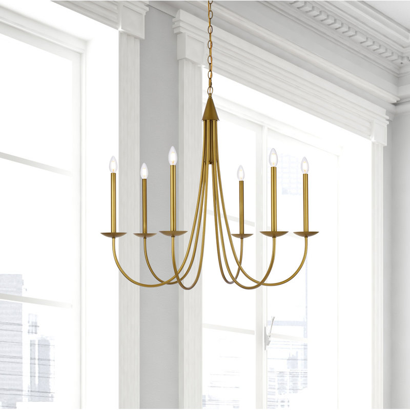 Baltray 6-Light Chandelier, Laiton, H 35,3 po x l 42 po x P 42 po