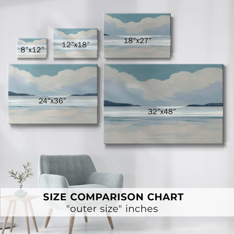 Toile tendue crème Coastline II, H 12 po x l 18 po