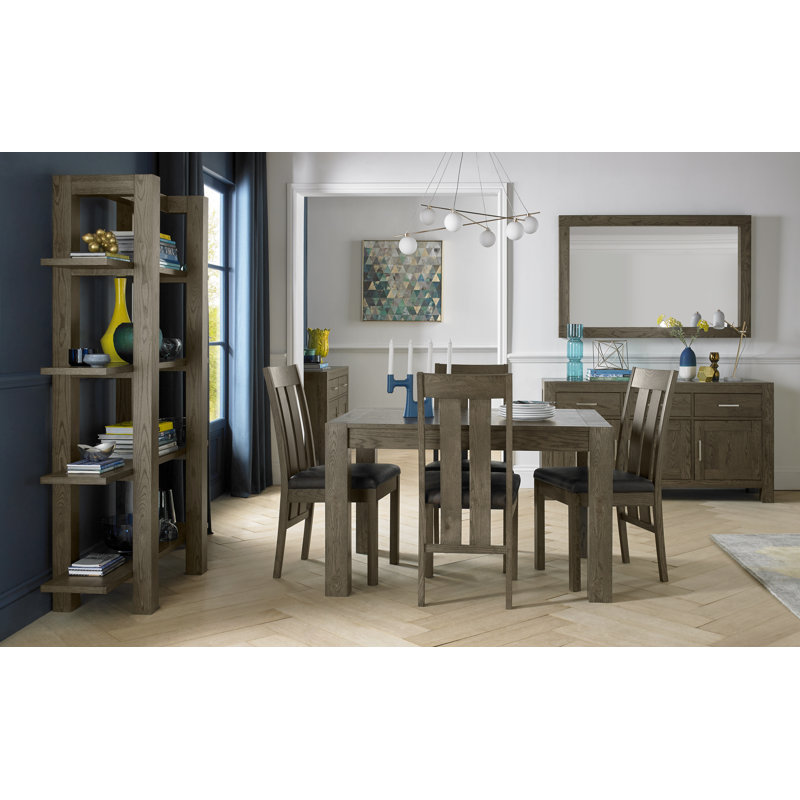 48cm H Upholstered Slat Back Side Chair in Brown