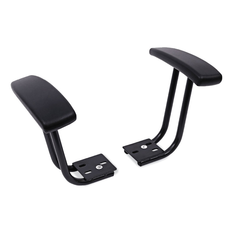 Essentia Comfort Black Fixed T-Arms for Office Chairs with Soft PU Caps