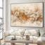 Très grand art mural imprimé sur toile - Élégantes décorations florales d'ambiance chaleureuse beige pour le salon ou la chambre à coucher - «Assemblage requis du cadre (cadre non fini)»-105075945