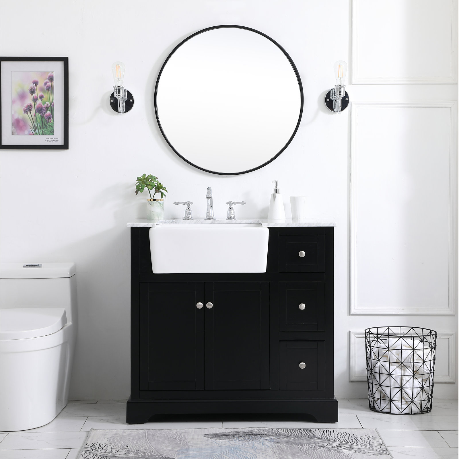 Pardue 36'' Single Bathroom Vanity, Black