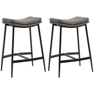 Hallettsville Upholstered Counter Stool with Metal Frame