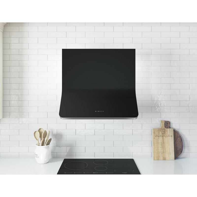 Zephyr Horizon 90 cm. Wall Mount Range Hood with LED Lights, Matte Black