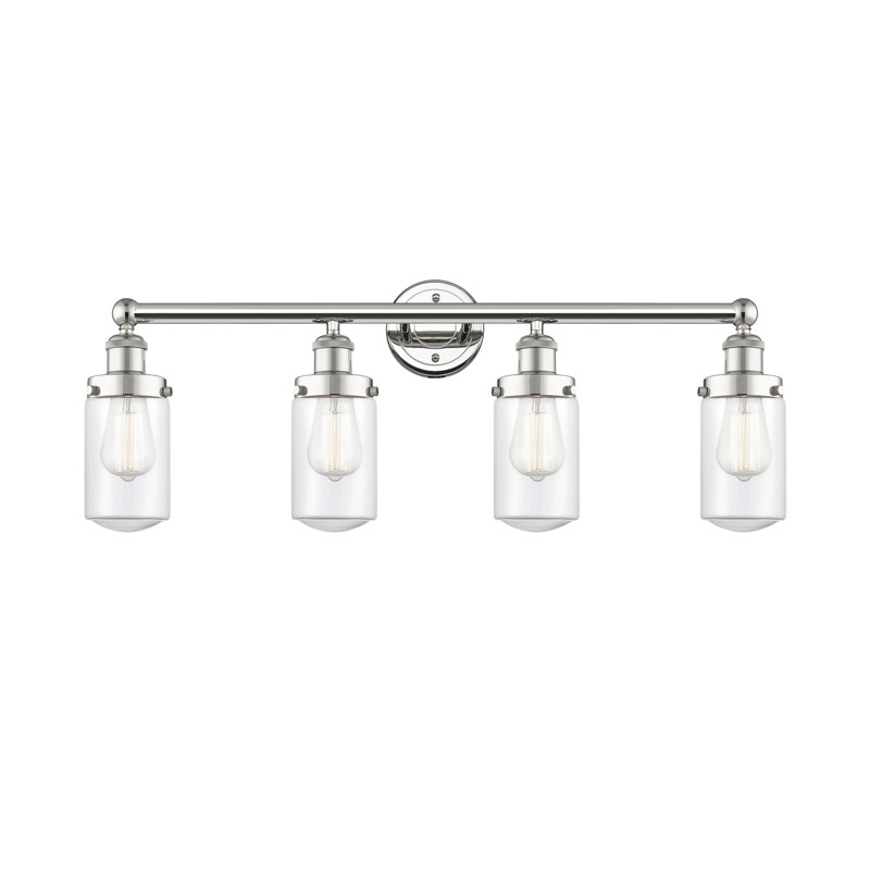 Éclairage pour meuble-lavabo à intensité variable à 4 lumières Erkson, Transparent, Nickel poli
