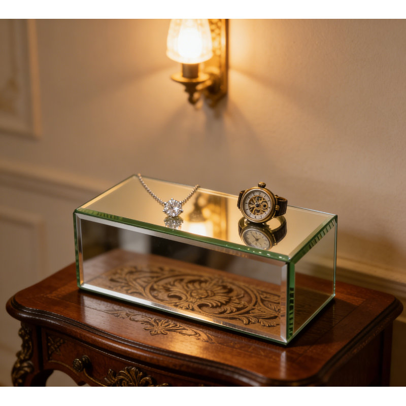 Miroirs rectangulaires en verre 10,25 x 4,25 x 3,5 po à 6 côtés