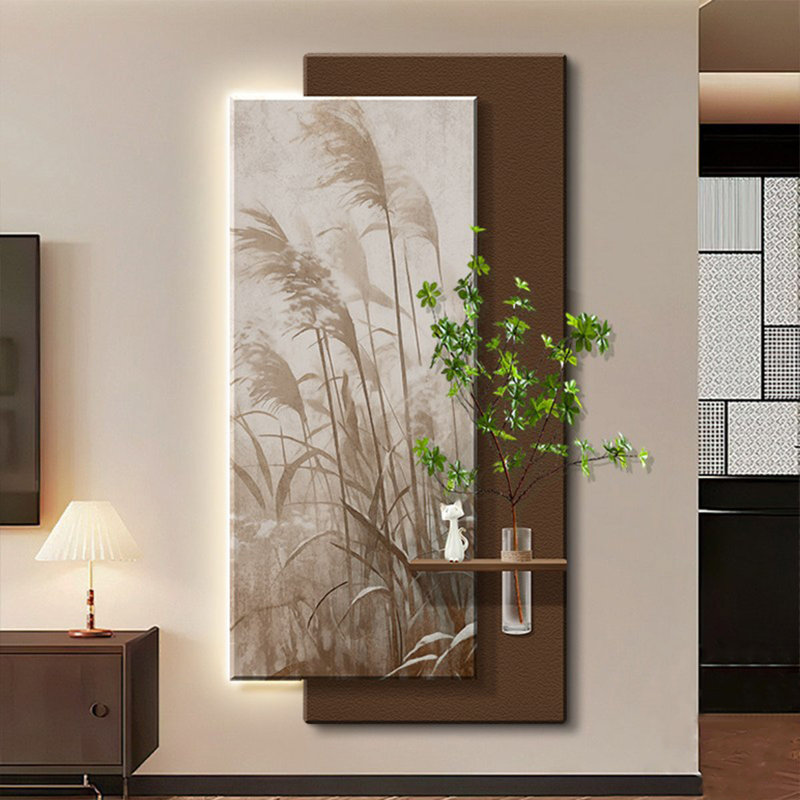 Art mural luxueux de luxe nordique en grès hydroponique à DEL, H 78,74 po x l 39,37 po x P 1,73 po