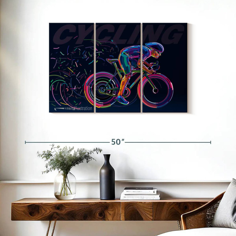Sireci Abstract Cycling, 24" H x 38" W