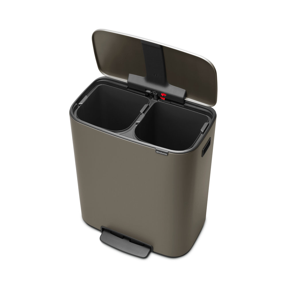 Brabantia Bo Step Dual Recycling Can, Platinum