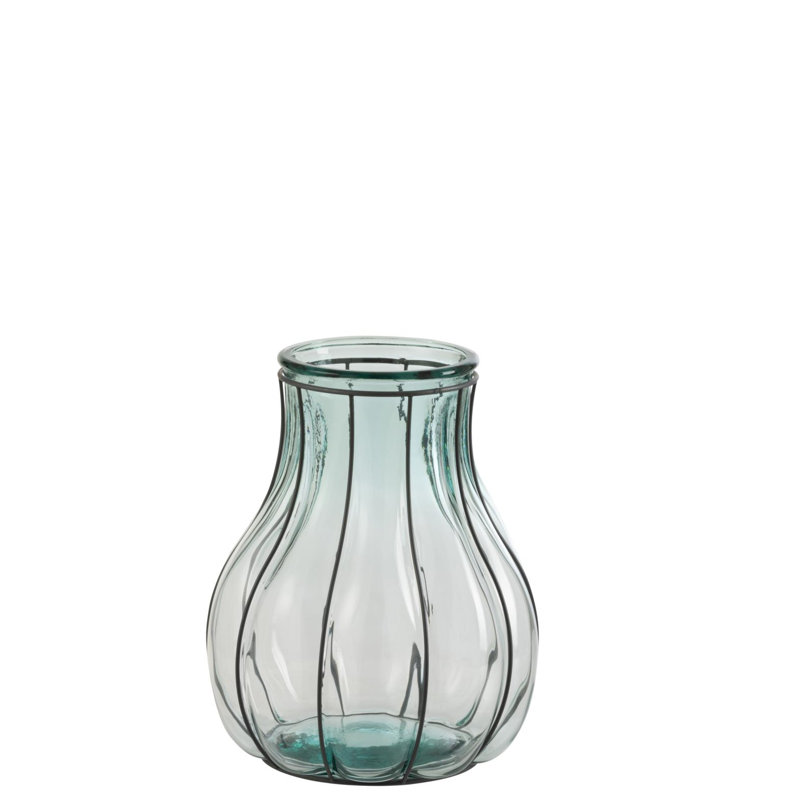 Montelongo Glass Table Vase 1, 30cm H x 24cm W x 24cm D, Blue