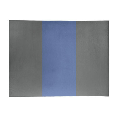 Tapis gris/bleu rayé