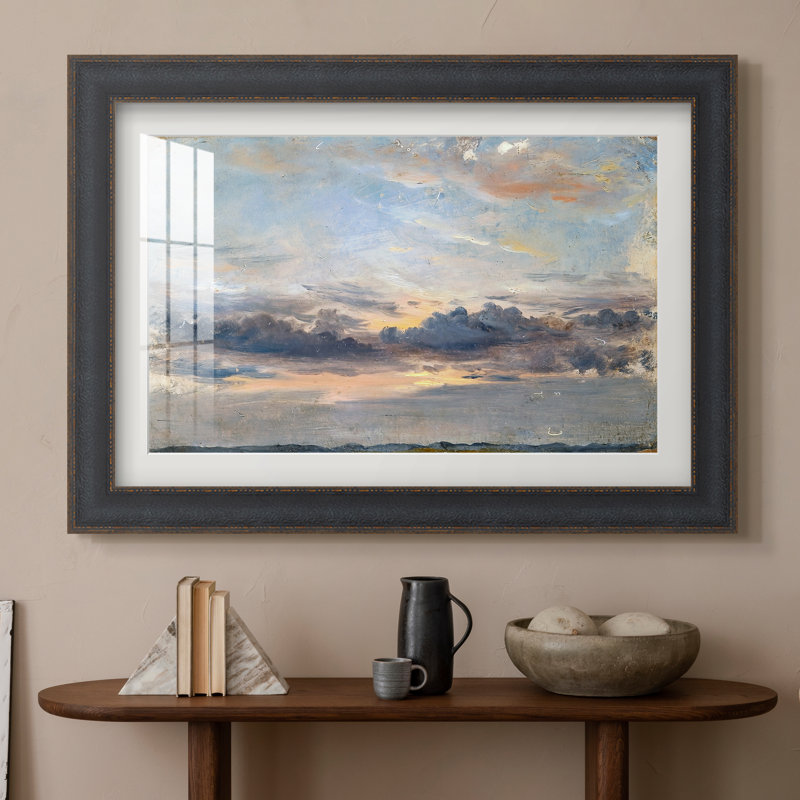 Étude des nuages, coucher de soleil, vers 1821-1822 - John Constable - Estampe encadrée sur mesure, 16x22 INNER SIZE