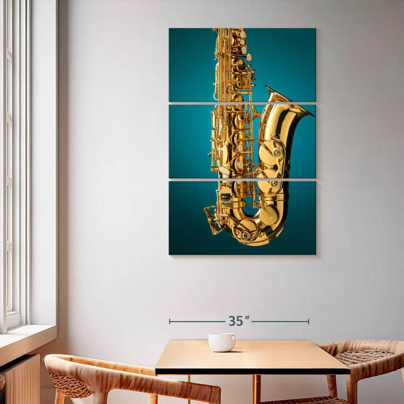 Abarca Golden Alto Saxophone, H 65 po x l 42 po