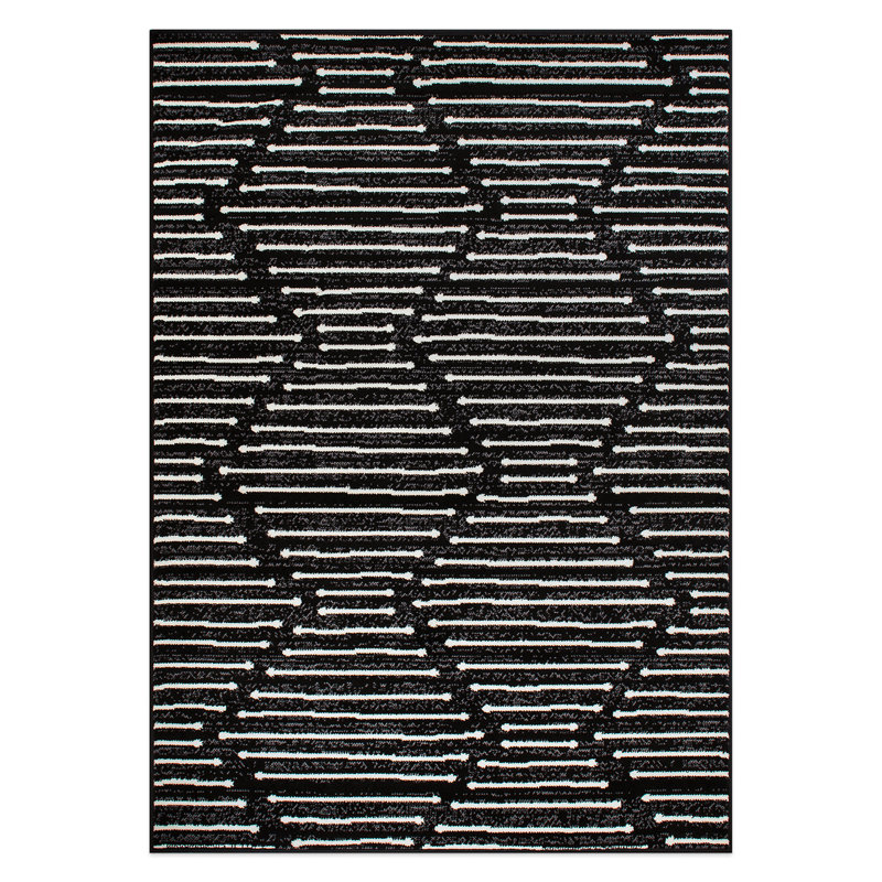 Boho Stripe Design Area Rug, Rectangle 5' x 7'