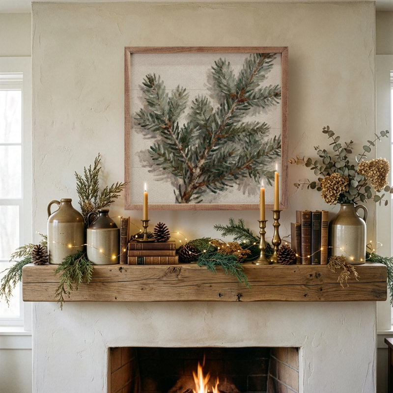 Simple Pine Branches, 16" H x 16" W
