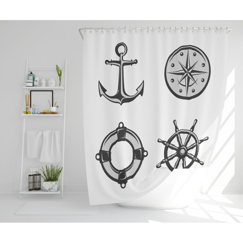 Madeleine Polyester Shower Curtain Set, 168cm H x 168cm W