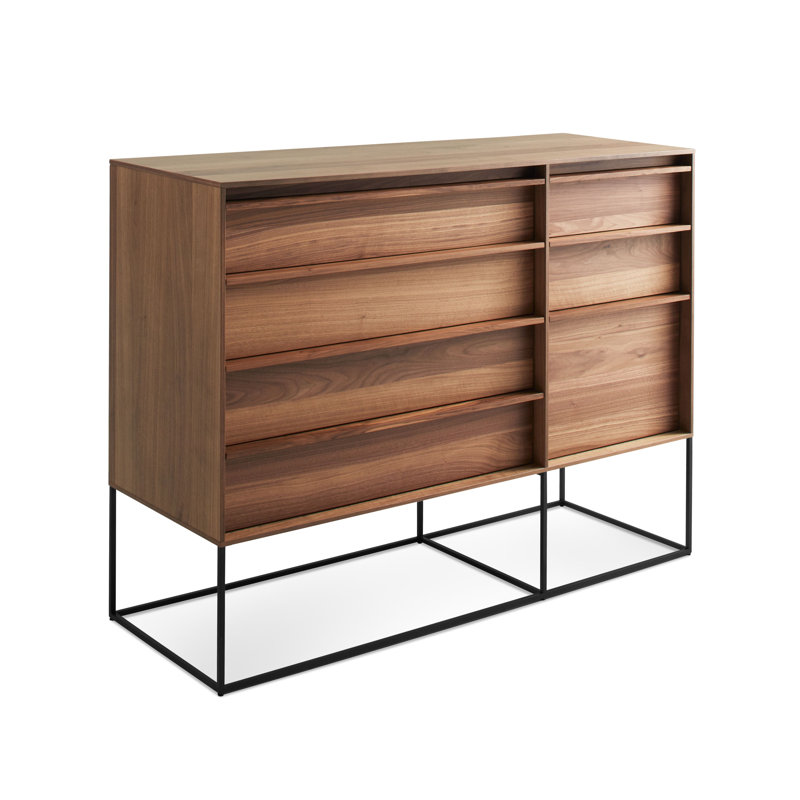 Rule 58'' W 7 - Drawer Dresser, Black/Walnut