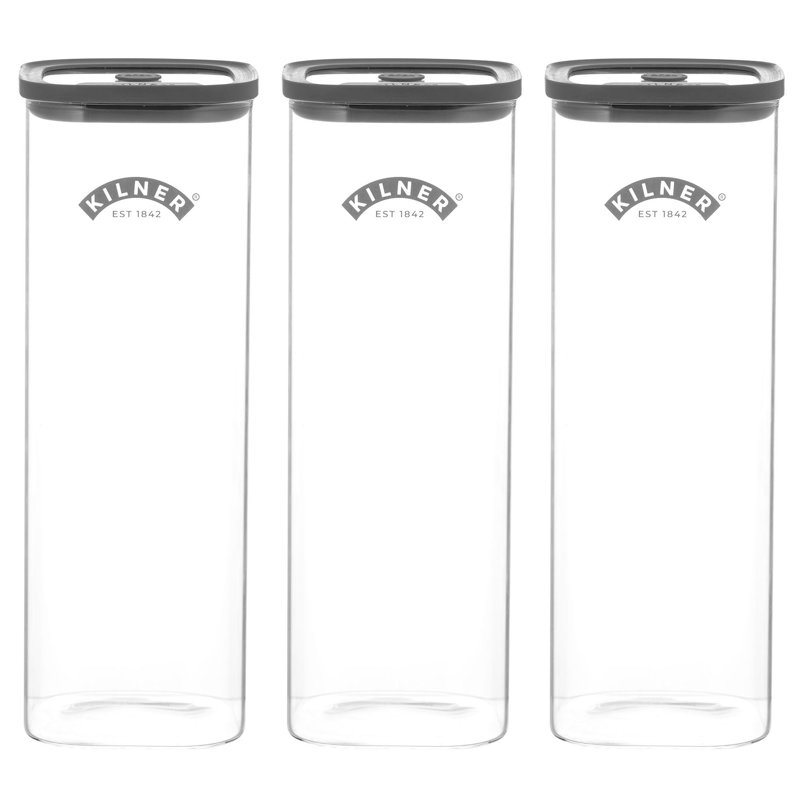 Kilner Fresh Storage Square Jar 2L, 3