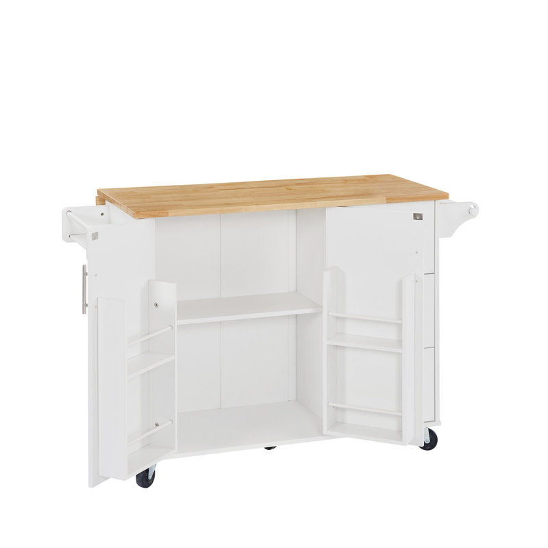 Table de 54 po avec 3 tiroirs et tablettes, Blanc