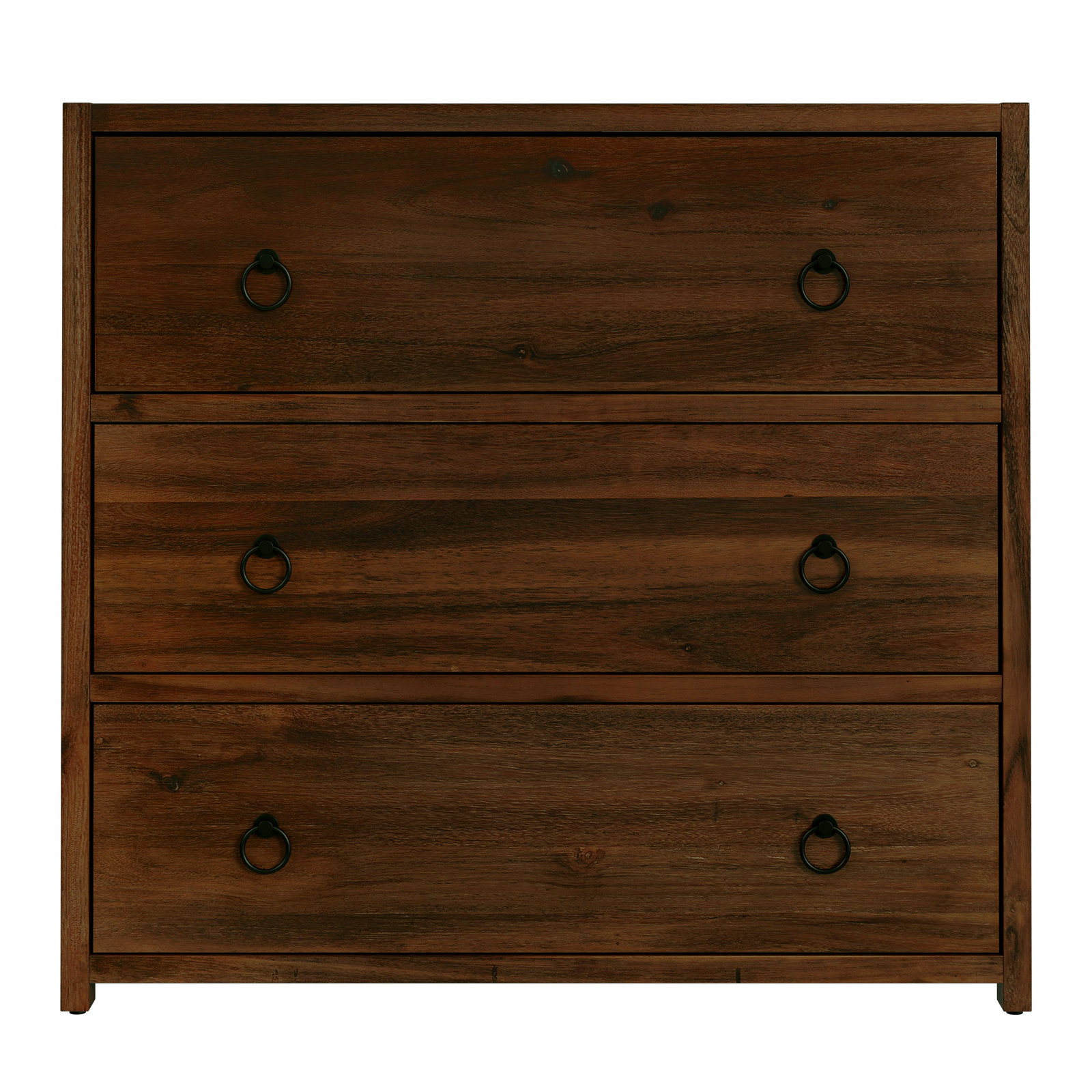 Elin 34" 3-Drawer Dresser, Walnut Brown