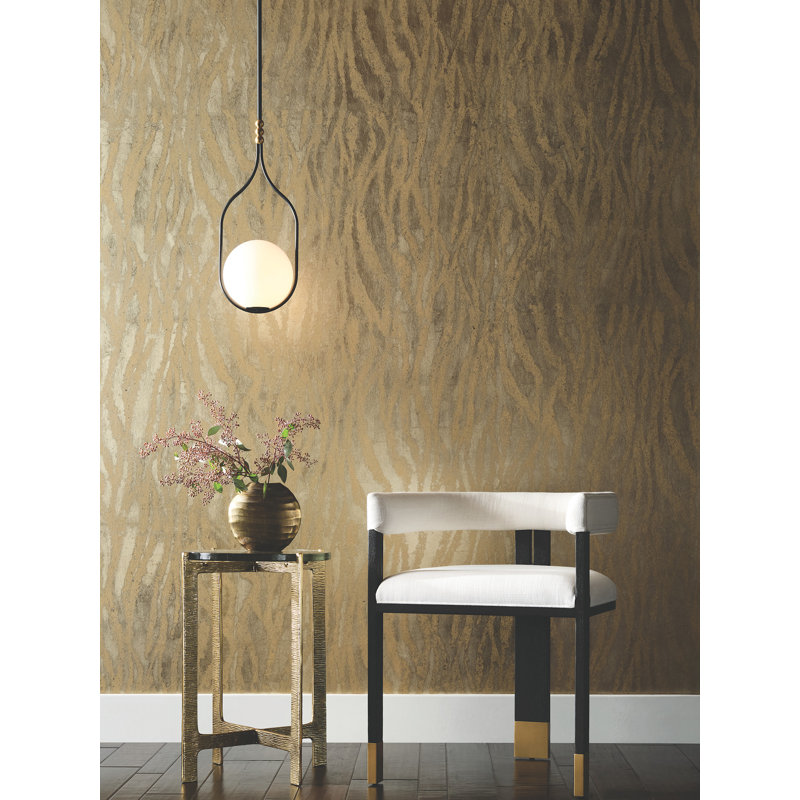 Zebra Chic Wallpaper, Gold