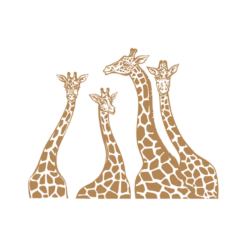 Adhésif décoratif famille girafe, Brun pâle