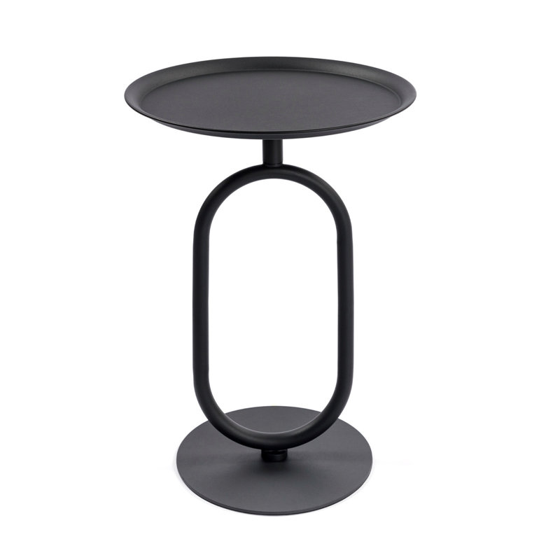 Lantern-shaped Metal End Table, Accent Table, Small Side Table, Modern End Table, For Living Room, 24" H x 17.7" W x 17.7" D
