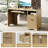 Labelle 55Inch Fluted Executive Desk with Power Outlet, Modern Computer Writing Desks with File Drawers, Home Office Desk with Keyboard Tray and Open Storage Compartment-771926578