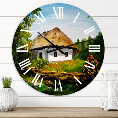 Traditional Cottage At Dawn In Summer - Horloge murale traditionnelle