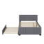 Lit plateforme double tapissier avec lit gigogne