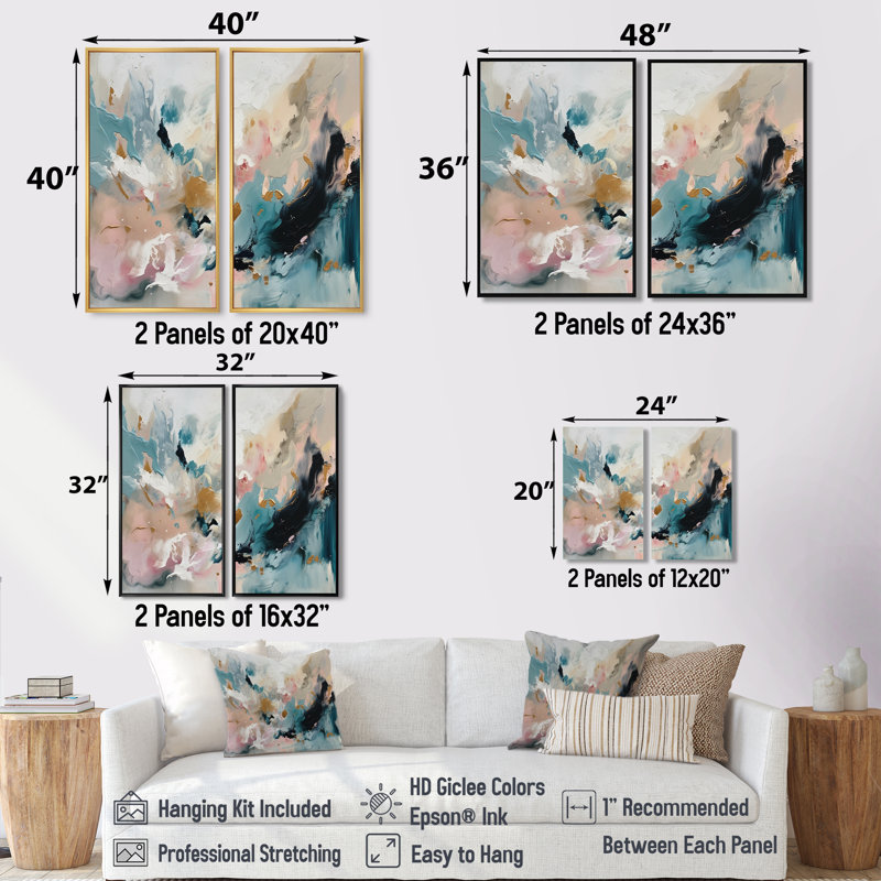 Délicat coup de pinceau abstrait V - art mural moderne, Black, 36" H x 48" W, Impression encadrée flottante