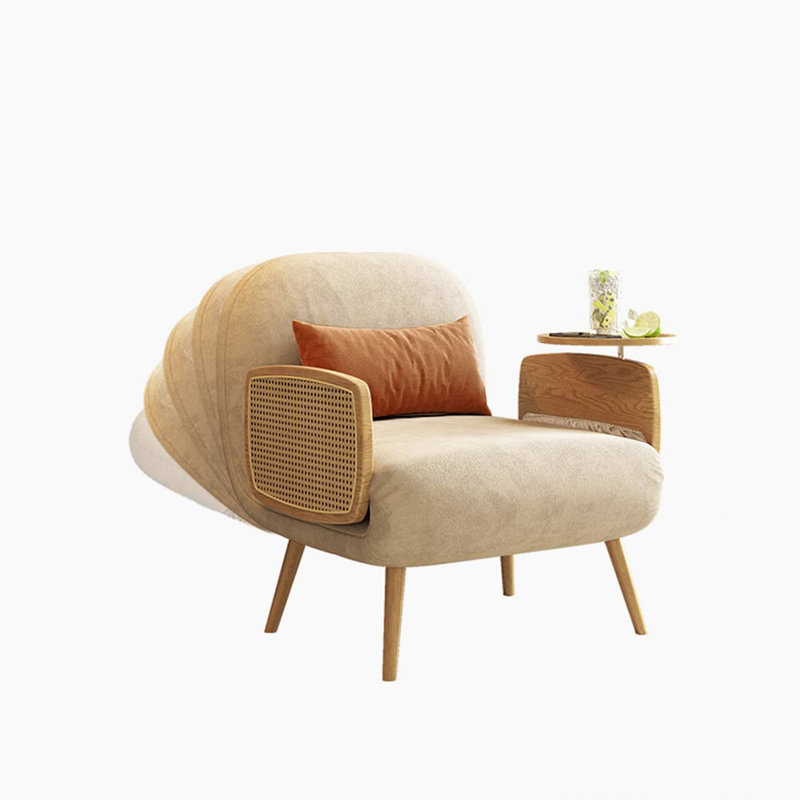 Mid-Century Modern Rattan Daybed Single Sofa Bed Couch Convertible Sleeper Lounge Chair