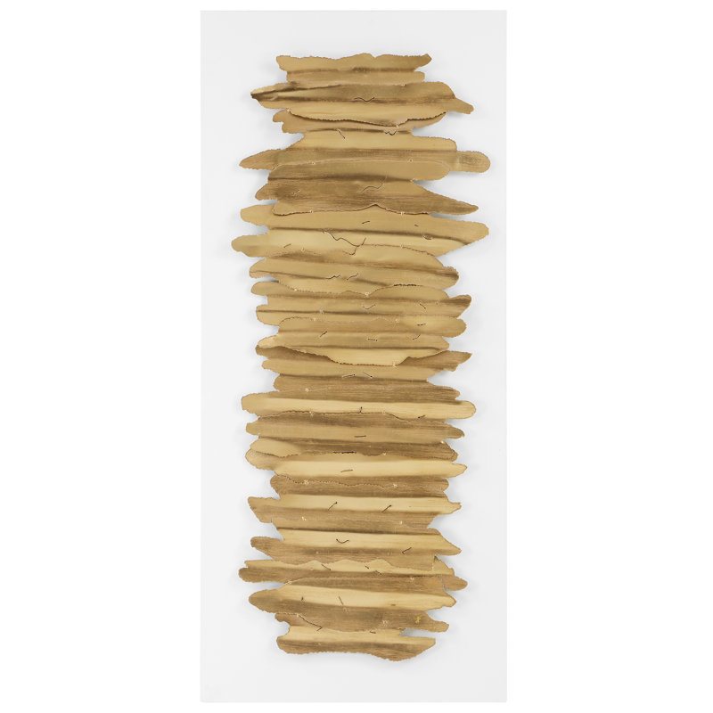 Gold Leaf Embellished Iron Rectangular Wall Sculpture
