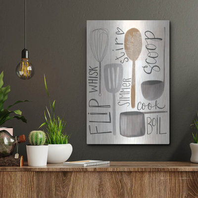  «Kitchen Words» par Katie Doucette, art mural en métal, 12 po x 16 po