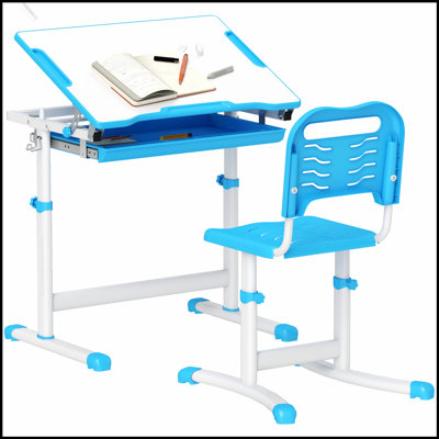 Ensemble de bureau et de chaises pour enfants Qabah