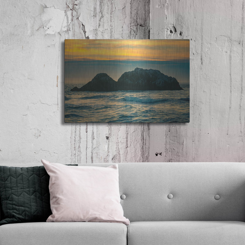  «Golden Island», art mural en métal, H 24 po x l 36 po