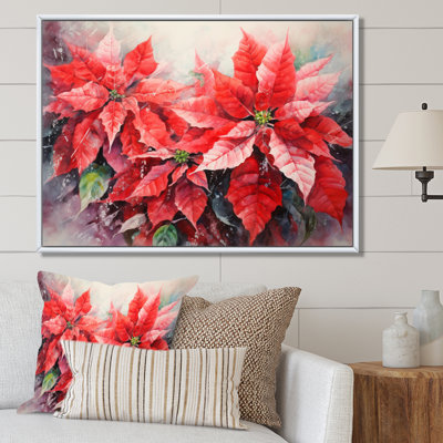 Poinsettia Flower Expressions - Floral Canvas Art Print