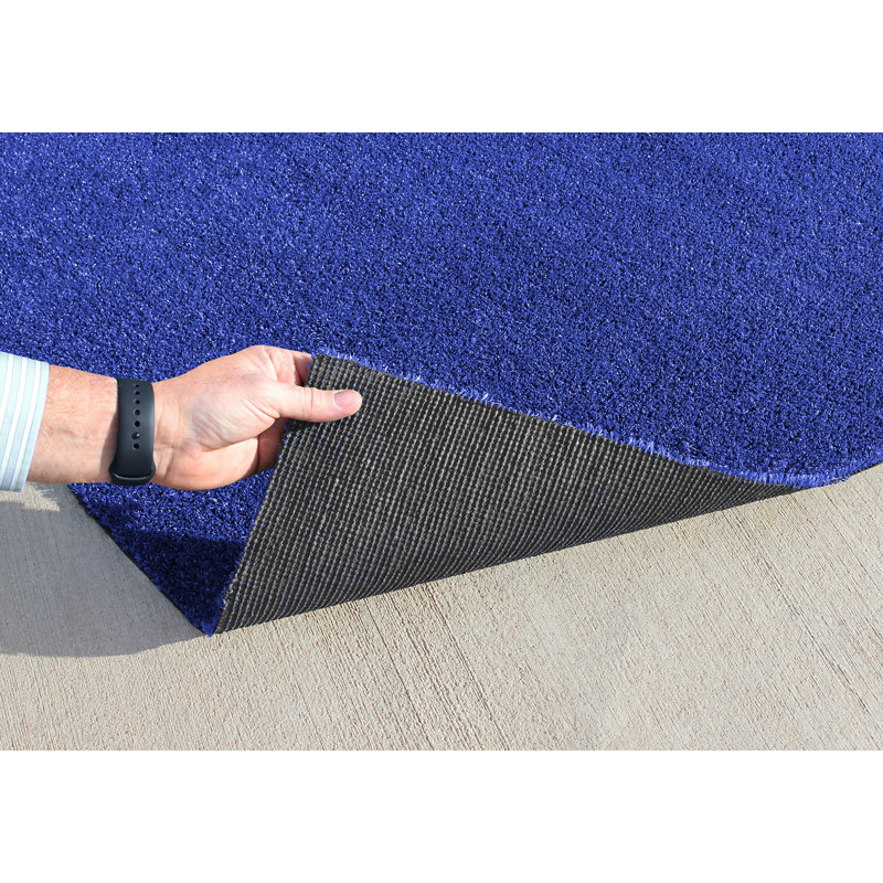 Poindexter Solid Color Machine Tufted Polypropylene Indoor / Outdoor in Blue, Rectangle 6' x 10'