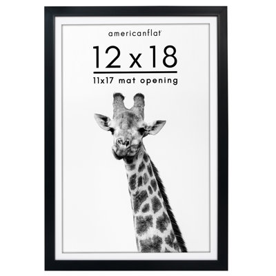 Americanflat Gallery-Style Deep Moulding Picture Frame with Mat to Secure Artwork, Prints, and Photos