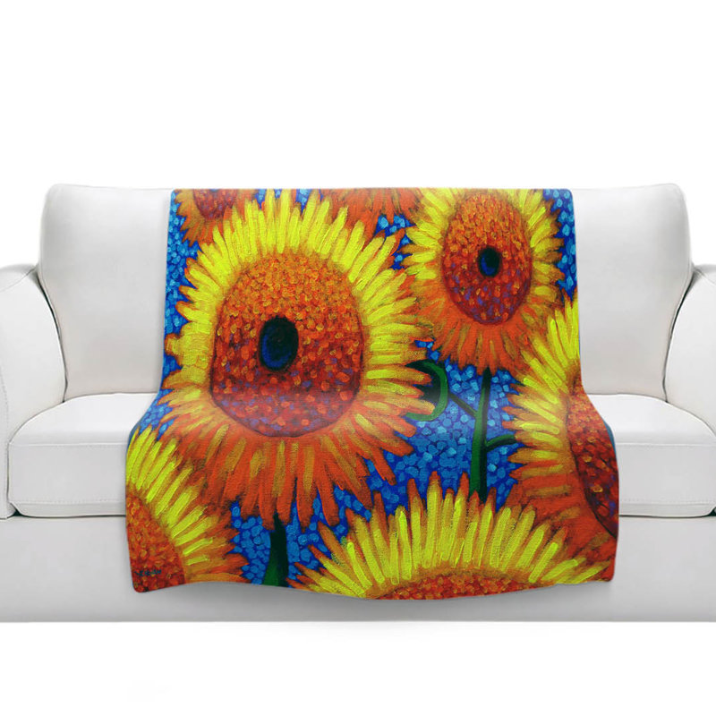Couverture sherpa doux à 2 fleurs, l 51 po x L 60 po