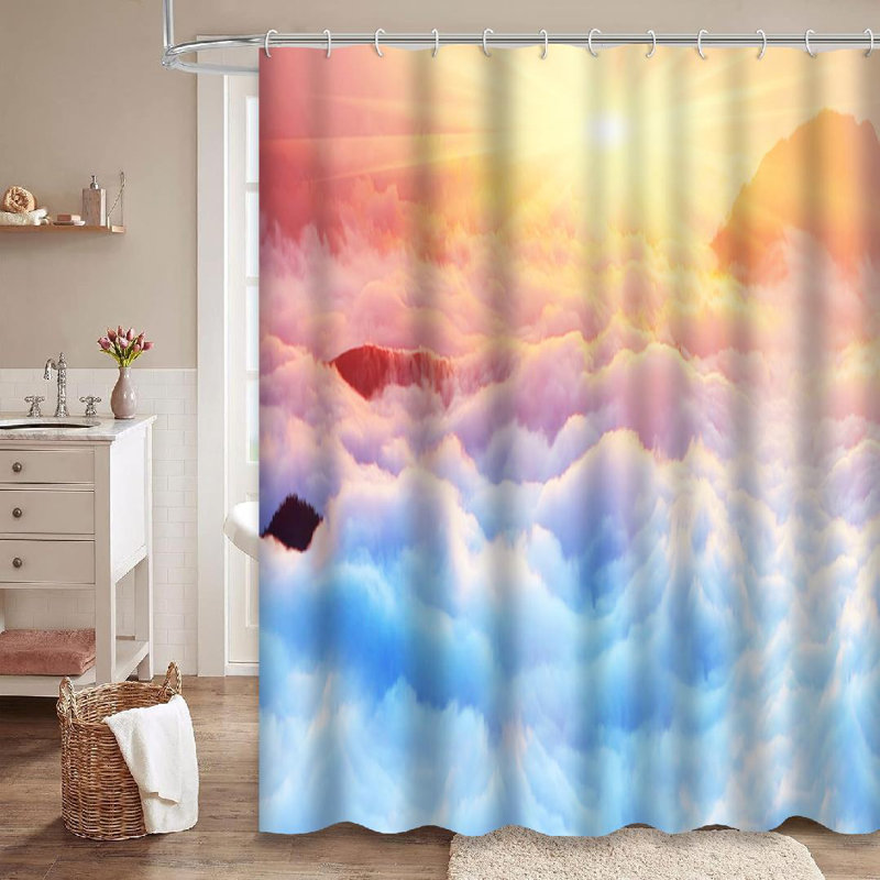 Rideau de douche avec 12 crochets, L 72 po x l 78 po