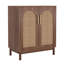 Buffet 59 po en rotin brun foncé et bois jaune (ensemble de 2)