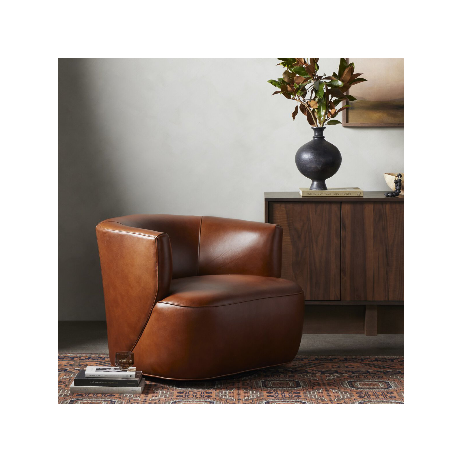 Mervin Upholstered Swivel Barrel Chair