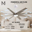 Ariella - Eight Blade Ceiling Fan - Integrated LED - Matte Black Finish - Matte White Blades-238019756-238019797