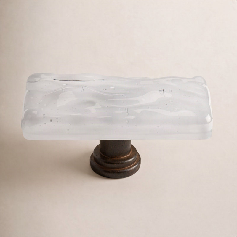 Skinny Glacier 2" Length Rectangle Knob, Oil Rubbed Bronze, Blue Grey