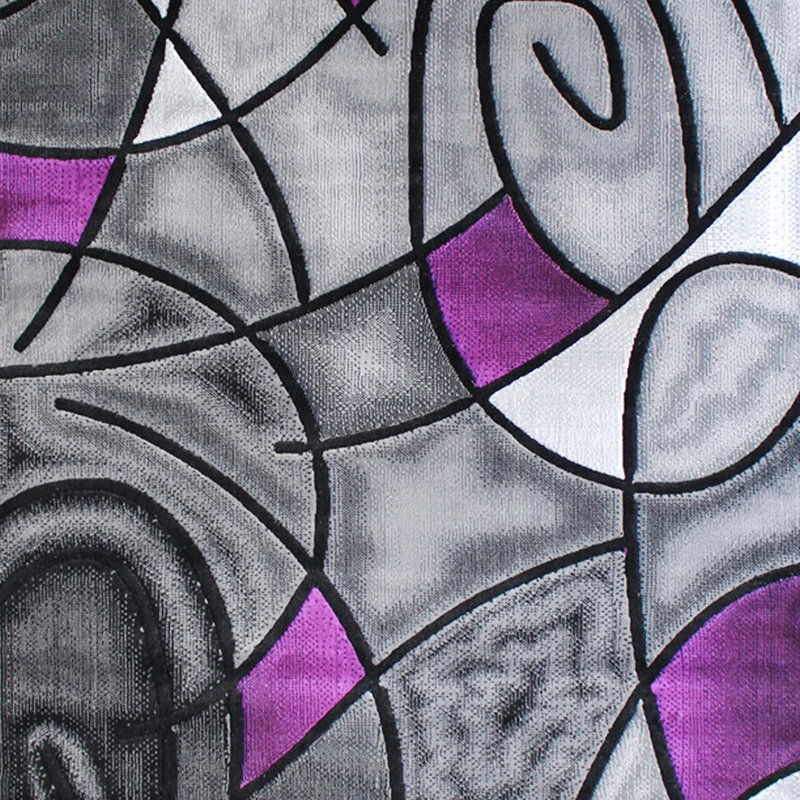 Tapis décoratif en oléfine à motif abstrait moderne Sioar, Rectangle 8 pi x 10 pi