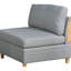 6Pc Modulaire gris moderne - Chaises en tissu et bois