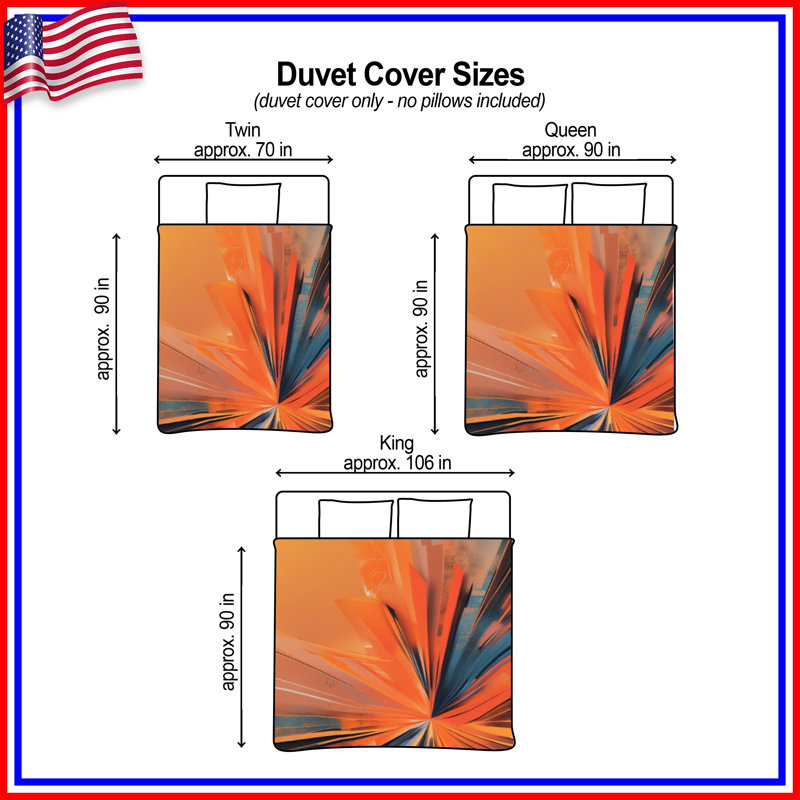 Housses de couette Dynamic Orange Burst, King