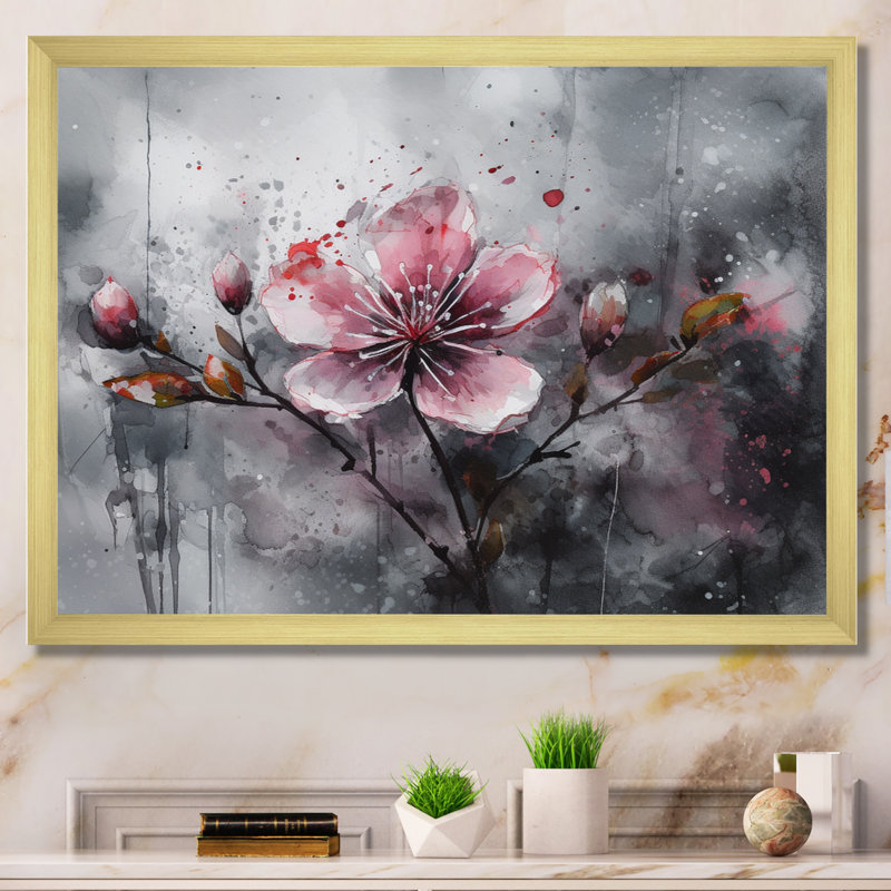 Roziyah " Apple Tree Artistry ", 12" H x 20" W x 1" D, Gold Picture Framed
